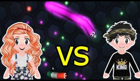 Aninha VS Nico no jogo SLITHER IO