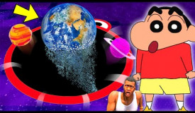 SHINCHAN & FRANKLIN try to EAT THE ENTIRE MAP USING MEGA SUPER HOLE IN Hole.Io with CHOP x GTA 5