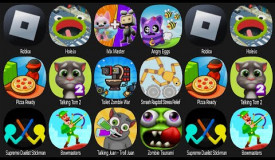 Roblox,Hole.io,My Talking Tom 2,Zombie Tsunami,Pizza Ready,Toilet Zombie War,Talking Juan,BowMaster. Play this game for free on Grizix.com!