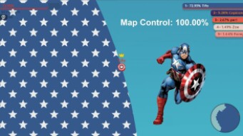Paper.io 2 Map Control: 100.00% [Captain America] World Epic Kills