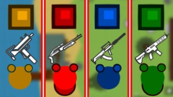 YELLOW vs RED vs BLUE vs GREEN | SURVIV IO