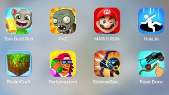 Tom Gold Run, PvZ, Mario Run, Hole.io, RealmCraft, Partymasters, Stickman Epic Archer, Road Draw