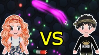 Aninha VS Nico no jogo SLITHER IO