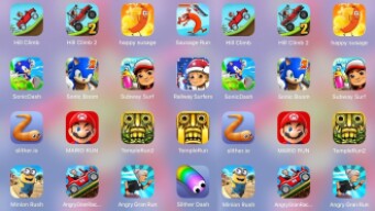 Minion,Railway,Subway Surf,Sausage Run,Temple Run,Slither.io,Hill Climb,Sonic Dash,Mario,Angry Gran