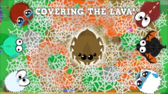 MOPE.IO COVERING THE ENTIRE LAVA WITH WEBS! Funny Mope.io Spider Trolling (Mopeio Funny Moments)