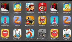 RunRace 3D,SpongeRun,Subway Surf,MarioRun,FunRace3D,Slither.io,Mighty Micros,Tom Hero,Red Ball 4