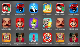 Teeny Titans 2,Airship Invader,Hole.io,SpongeRun,Hello Neighbor,Mario Run,Snake Rivals,Tom Gold Run