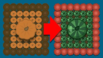 Starve.io Pumpkin Wood Base to Watermelon Reidite Base
