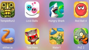 Tom Hero,Red Ball 4,Slither io,PvZ 2,Water 2,Hungry Shark,Love Balls,Temple Run 2