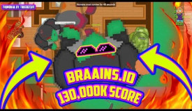 BRAAINS.IO [WORLD'S BIGGEST ZOMBIE TROLL] 130,000K SCORE | WORLD RECORD GAMEPLAY + 100% MAP CONTROL