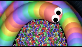 Slither.io 1 Giant Troll Snake vs Tiny Snakes Epic Slitherio Gameplay