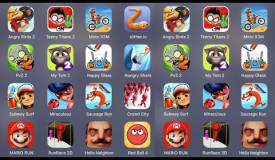 Angry Birds 2,Teeny Titans 2,Moto X3M,Slither.io,PvZ 2,My Tom 2,Happy Glass,Hungry Shark,Subway Surf