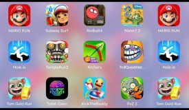 Archero,MarioRun,SubwaySurf,RedBall4,Hole.io,Troll Internet,TomRun,KickTheBuddy,TempleRun,PvZ,Water2