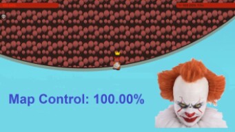 Paper.io 2 Map Control: 100.00% [Clown]