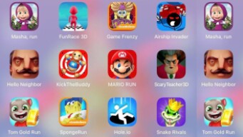 HelloNeighbor,ScaryTeacher3D,Sponge,FunRace3D,Masha,AirshipInvader,SnakeRivals,Hole.io,Tom Run,Mario
