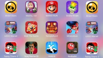 ScaryTeacher3D,LegoMarvel,TempleRun,Miraculous,RedBall4,Hole.io,TeenyTitans,Snake Rivals,Brawl Stars