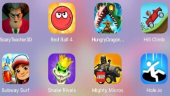 Mighty Micros,Hole io,Hill Climb,Hungry Dragon,Snake Rivals,Crary Teacher 3D,Subway Surf,Red Ball 4