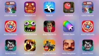 HelloNeighbor,ScaryChild,ScaryTeacher3D,MightyMicro,Buddy,Slither,RedBall4,Hole.io,LegoMarvel,Temple