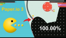 Paper.io 3 Map Control: 100.00% [Pac-Man]