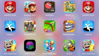 Archero,MarioRun,SubwaySurf,RedBall4,Hole.io,Troll Internet,TomRun,KickTheBuddy,TempleRun,PvZ,Water2