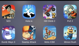 SZ 3,Hole.io,Hill Climb 2,PVZ 2,Dumb Ways 3,Swamp Attack,Motor X3M