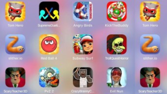 ScaryTeacher3D,TrollHorror,EvilNun,Subway,KickTheBuddy,Slither,RedBall 4,PvZ,Branny,TomHero,Stickman