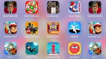 MightyMicros,ScaryTeacher3D,RedBall4,Hotel T Run,FunRace3D,Hole.io,SpongeFrenzy,SubwaySurf,Pv2,Buddy