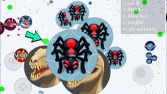 SOLO NOOB SPIDER VS SAVAGE TEAMS | AGAR.IO MOBILE GAMEPLAY