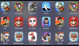 PVZ 2,PVZ Heroes,Sniper 3D,Hole.io,SZ 3,Mario Run,My Hank,Mr Bullet