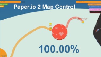 Paper.io 3 Map Control: 100.00% [Orange]