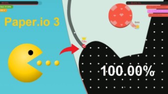 Paper.io 3 Map Control: 100.00% [Pac-Man]