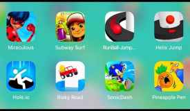 LadyBug,Subway Surfers,Run Ball,Helix Jump,Hole io,Risky Road,SonicDash,Pineapple Pen