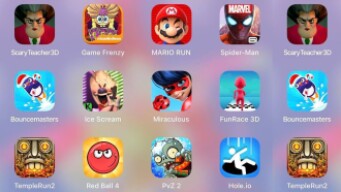 ScaryTeacher3D,Miraculous,IceScream,Hole.io,FunRace3D,Spiderman Unlimited,Mario,Sponge Frenzy,Temple