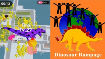 Dinosaur Rampage (Hole.io) World Record +6,834