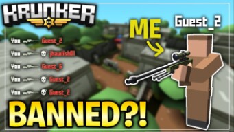 I got BANNED Pretending to be a Guest in Krunker.. (TRIPLE COLLAT!)