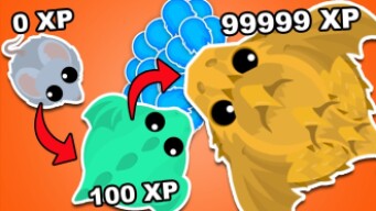 I evolved my Mouse to KING DRAGON in Mope.io