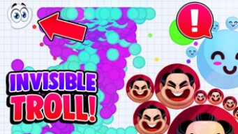 Agar.io Mobile - INVISIBLE trolling + FAKE BAIT SKIN