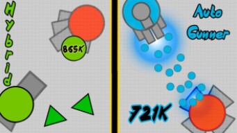 Diep.io - Hybrid and Auto Gunner Highscores (865k, 721k - 4TDM, FFA)