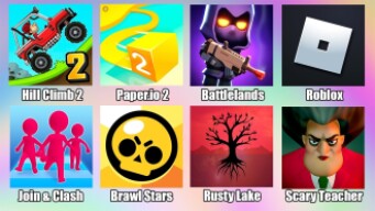 Scary Teacher 3D, Roblox,Brawl Stars,Hill Climb 2,Paper io 2,Battlelands,Join and Clash Mobile Games