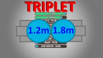 Diep.io | 1.23M & 1.84M Triplet - Amazing Triplet Duo In 4TDM!
