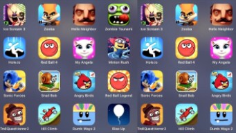 Ice Scream 3,Zooba,Hello Neighbor,Zombies Tsunami,Hole.io,Red Ball 4,My Angela