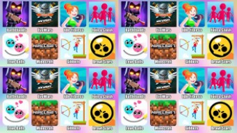 Minecraft,Brawl Stars,Battlelands,EvoWars io,Love Balls,Idle Fitness Gym,Gibbets Bow Master