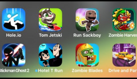 Hole.io,Tom Jetski,Run Sackboy,Zombie Harvest,Stickman Ghost 2,Hotel T Run,Zombie Blades,Drive And