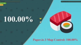 Paper.io 3 Map Control: 100.00% [SUSHI]