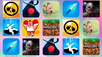 Brawl Stars Hole.io Minecraft Color Road Horror Show Hero of Archert Last Arrows Gameplay