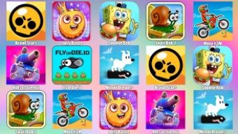 Jolly Battle,Brawl Stars,Snail Bob 2,Hills of Steel 2,FlyOrDie io,SpongeBob,Mimpi Dreams