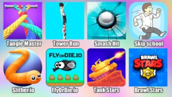 FlyOrDie.io Tangle Master Brawl Stars Tower Run Slither io Tank Stars Skip School Smash Hit