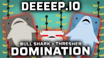 THRESHER SHARK AND BULL SHARK DOMINATION | Deeeep.io montage