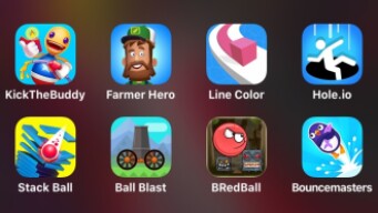 Kick The Buddy Forever, Farmer Hero, Line Color, Hole.io, Stack Ball, Ball Blast, Red Ball