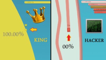 King Vs Hacker - Paper.io 3 Map Control: 100.00%